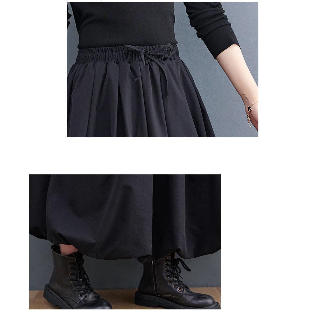 ゆったり ロング バルーン スカート XL 黒 フレア マキシ丈 ブラック　_画像3