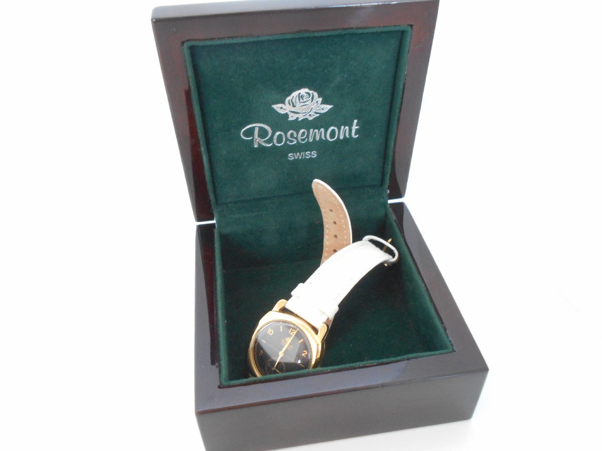 ○Rosemont ロゼモン nostalgia N-001 腕時計 アナログ ブラック スイス製 レディース ホワイトレザー_画像1
