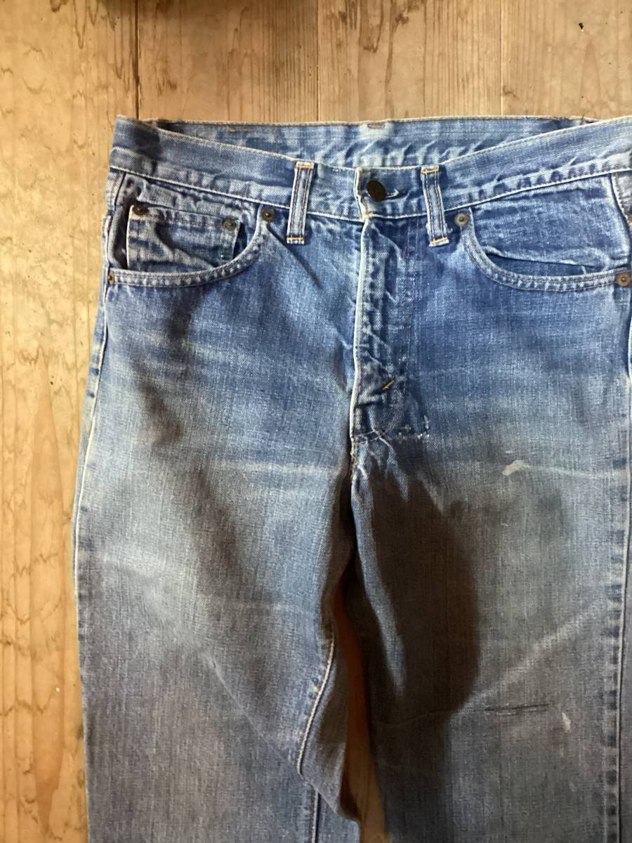 70年代ビンテージ★Levis517 66前期 W29 リーバイス ブーツカット インディゴ デニム サドルマン ヴィンテージ 646