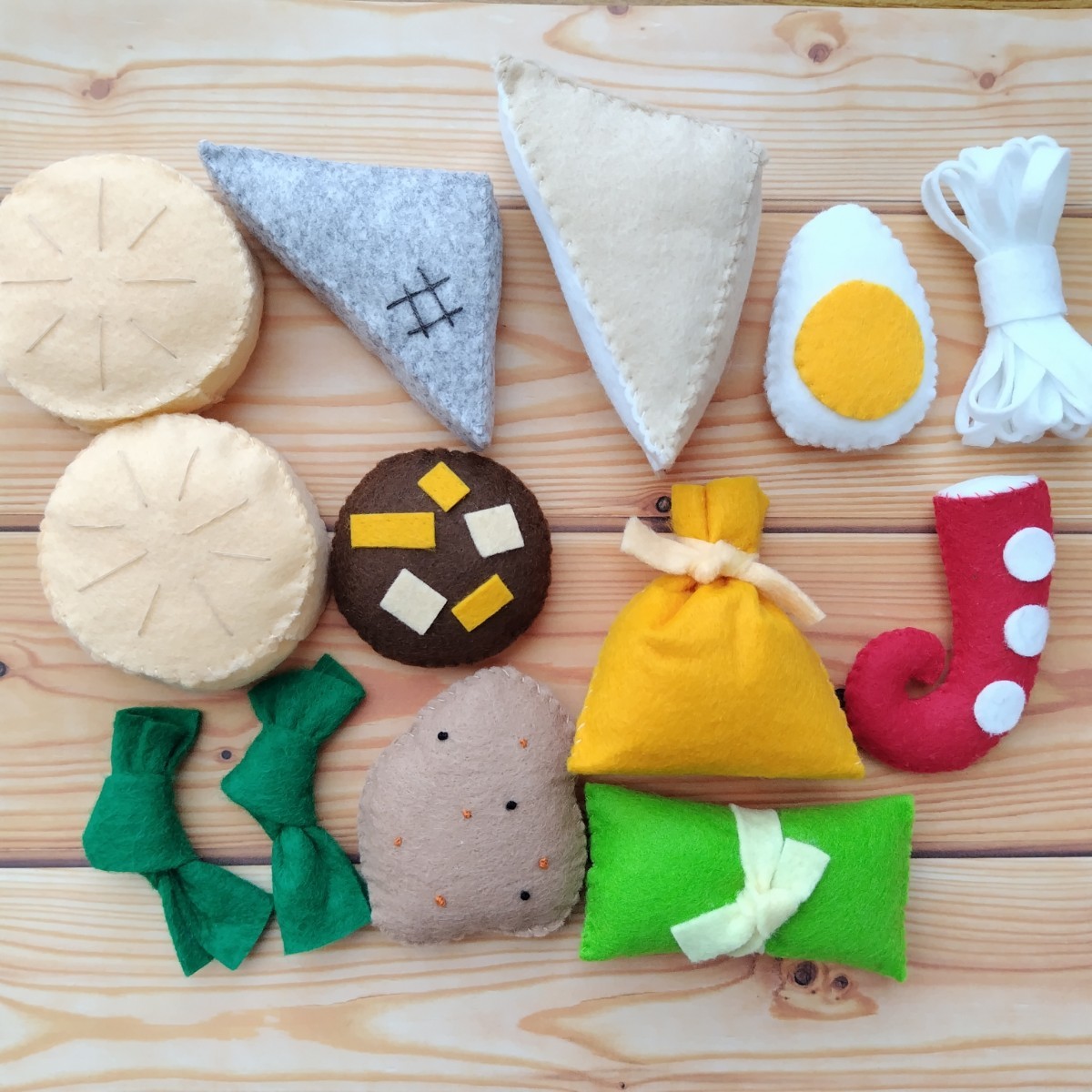  another another oden!13 piece set hand made felt ... toy food intellectual training child care present display ... game toy 