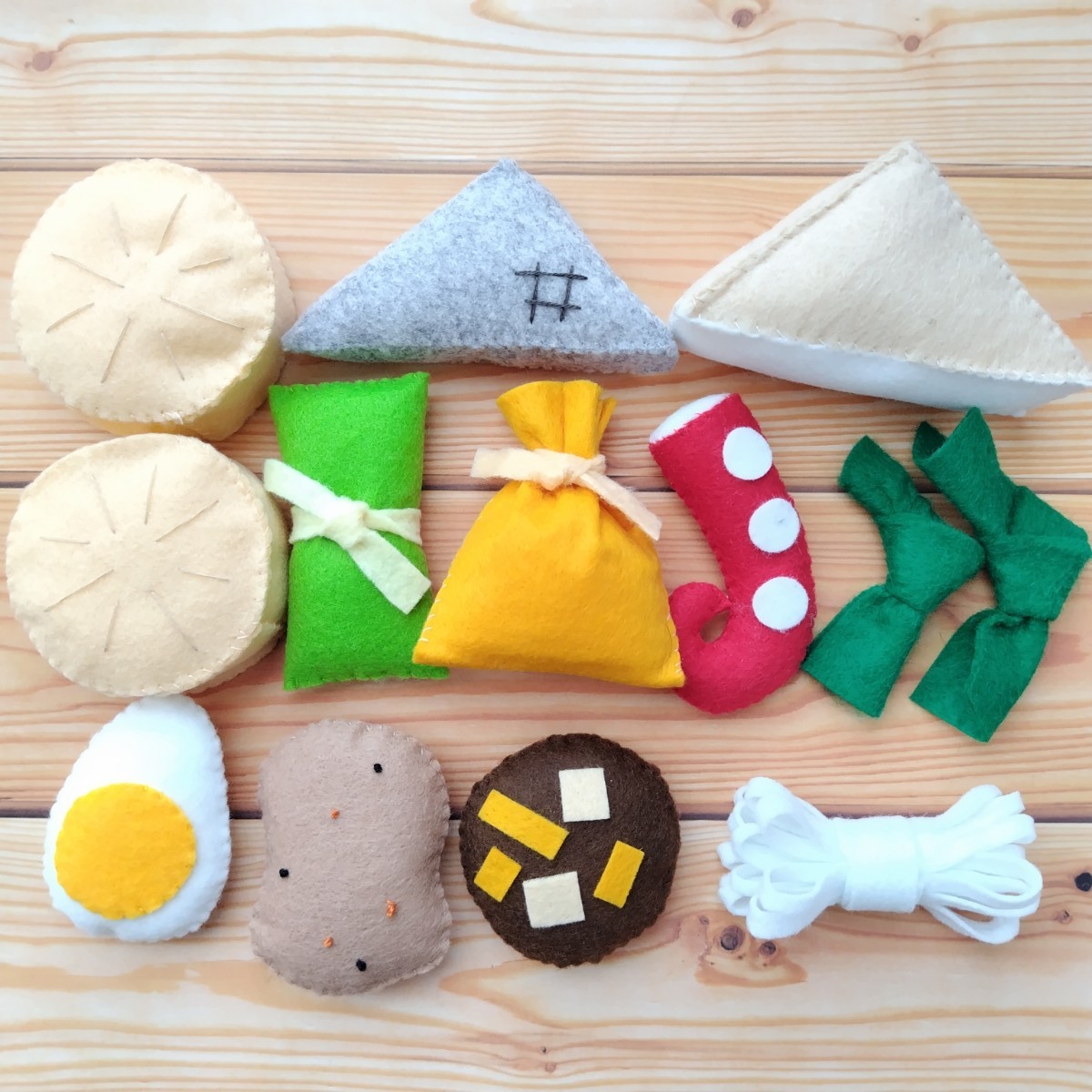  another another oden!13 piece set hand made felt ... toy intellectual training child care food ... game toy present display 