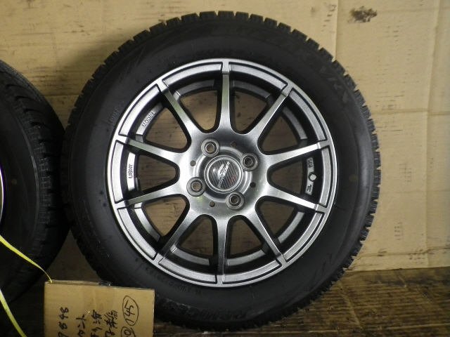 【検査済】 タント CBA-L375S 社外 アルミ 14インチx4.5J ４穴 ４本 P=100 43 SCHNEDER スタッドレス [ZNo:05011488] 9848_画像2