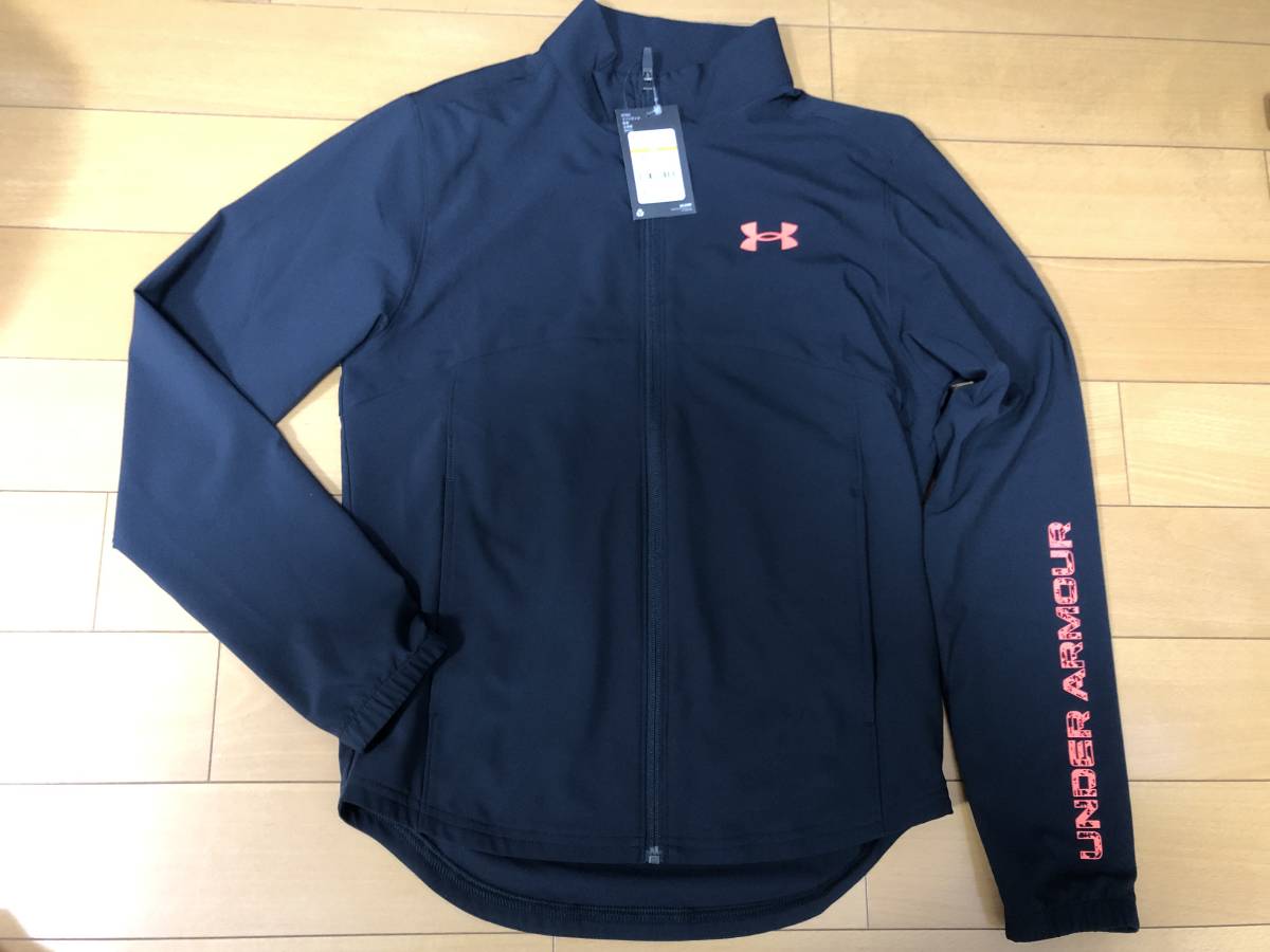 送料込 UNDER ARMOUR アンダーアーマー SM トレーニングウエア 上 ウーブン フルジップ ジャケット 162-168cm