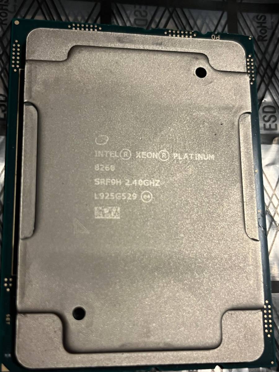 日本国内発送 ジャンク扱い 認識確認済み Intel Xeon Platinum 8260 2.4GHz 24C48T SRF9H 165W LGA3647_画像2
