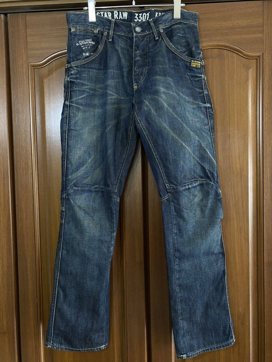 G-STAR RAW 3301 KBWG 100ジースターロウ デニム　ジーンズ　サイズ32 イタリア製_画像1