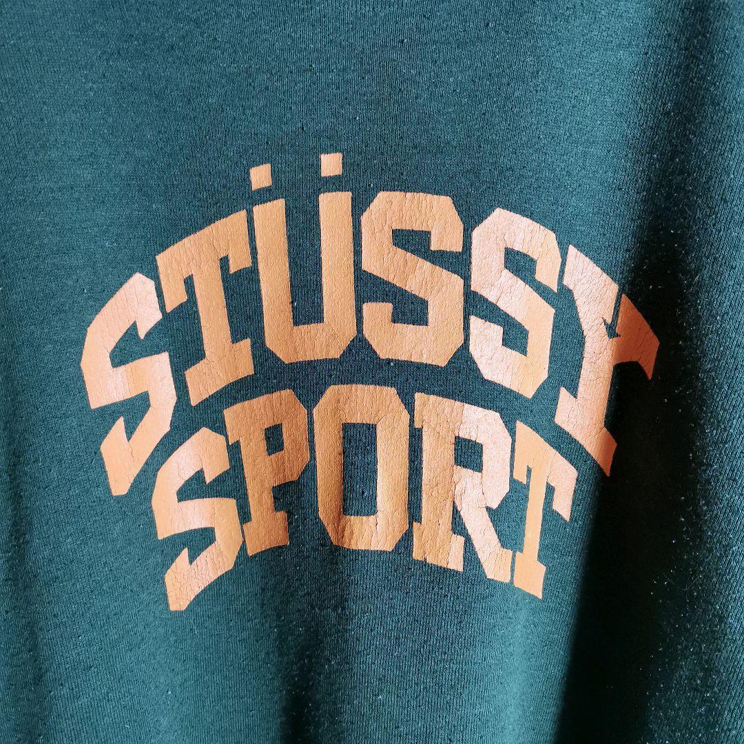STUSSY ステューシー 90s スウェット トレーナー 緑 カーキ スポーツ
