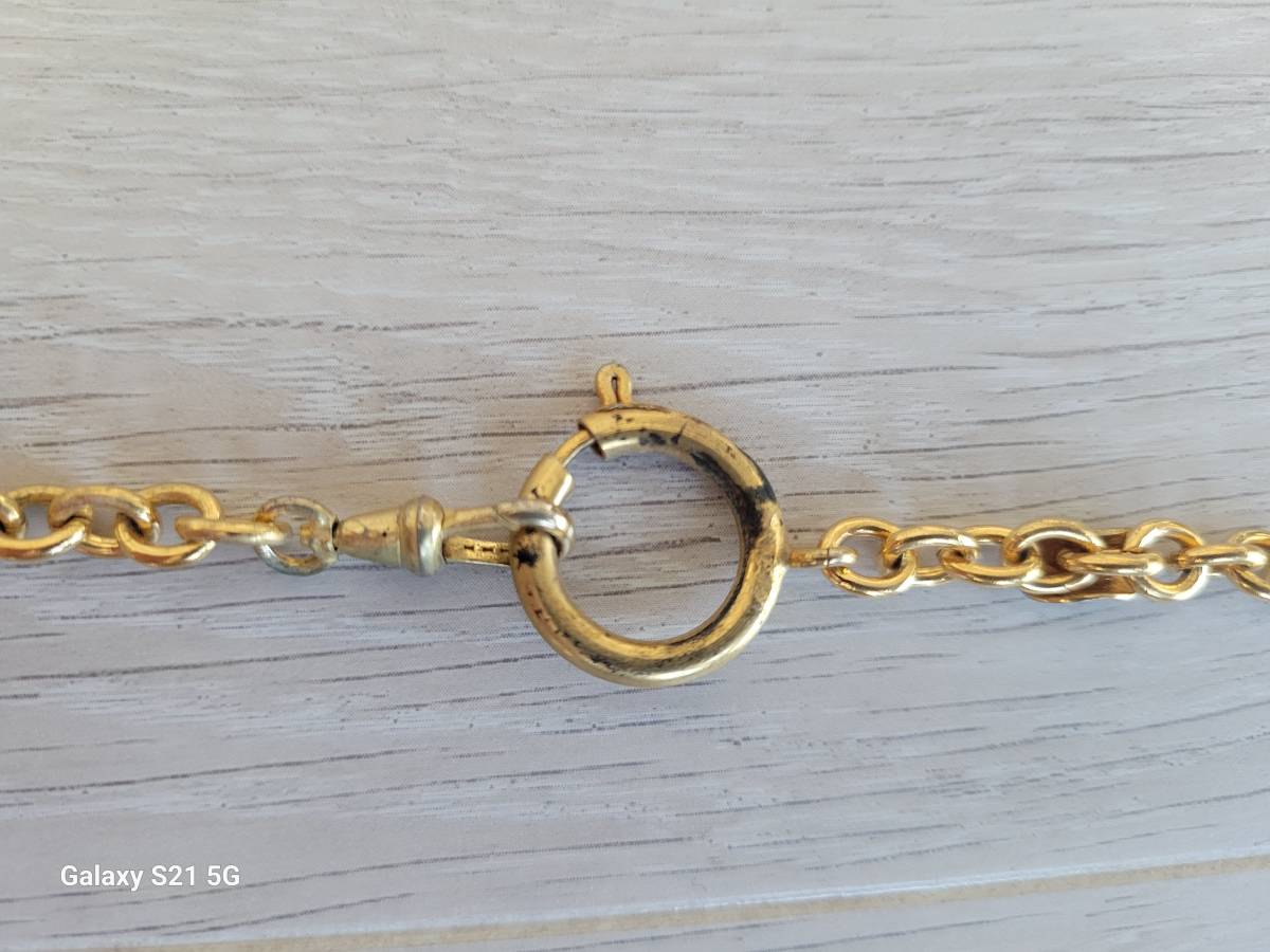 CHANEL Chanel подлинный товар Vintage колье Gold Logo длинный цепь 