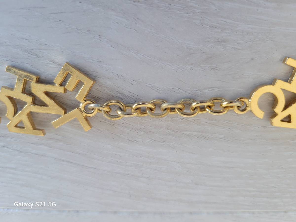 CHANEL Chanel подлинный товар Vintage колье Gold Logo длинный цепь 