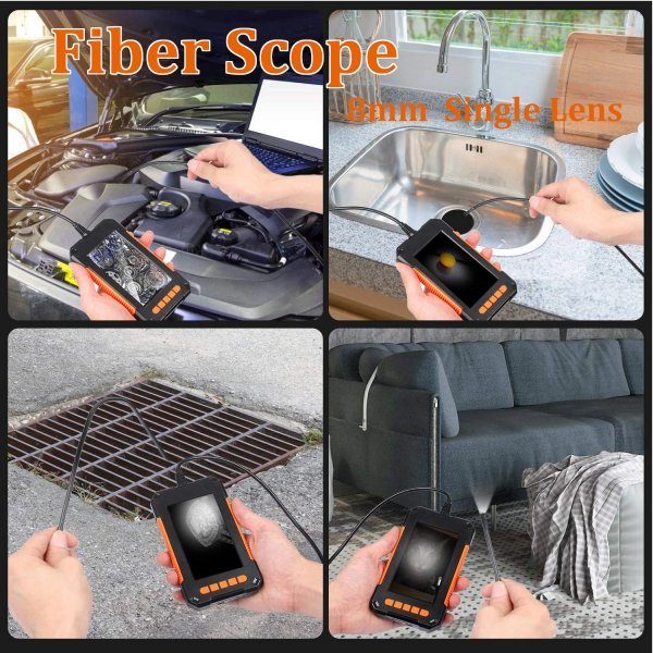 [ free shipping ] fibre scope, industry for inspection camera,200 ten thousand pixels full HD 1080p,4.3 -inch screen,IP68, waterproof, super high luminance 8 LED, inspection scope cs