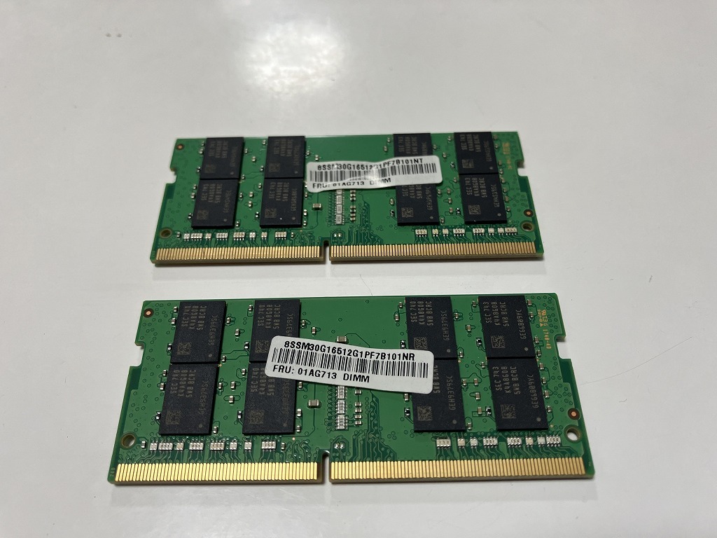 ノートPC用 メモリ ２枚 SAMSUNG PC4-2400T-SE1-11 (DDR4-2400) 16GB×2枚 計32GB_画像2