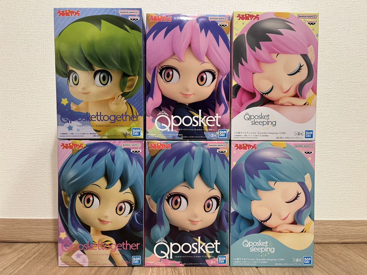 うる星やつら Q posket Qposket together ラム テン LUM&TEN 制服ver. sleeping アニメver. フィギュア 未開封 未使用 プライズ 6種セットの画像1