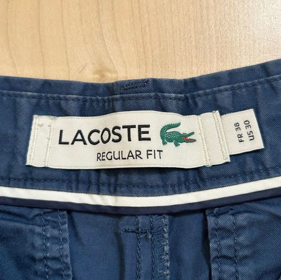 LACOSTE　ラコステ　スラックスパンツ　コットンパンツ　REGULAR FIT　ネイビー　US30　メンズ　S-Mサイズ相当_画像7