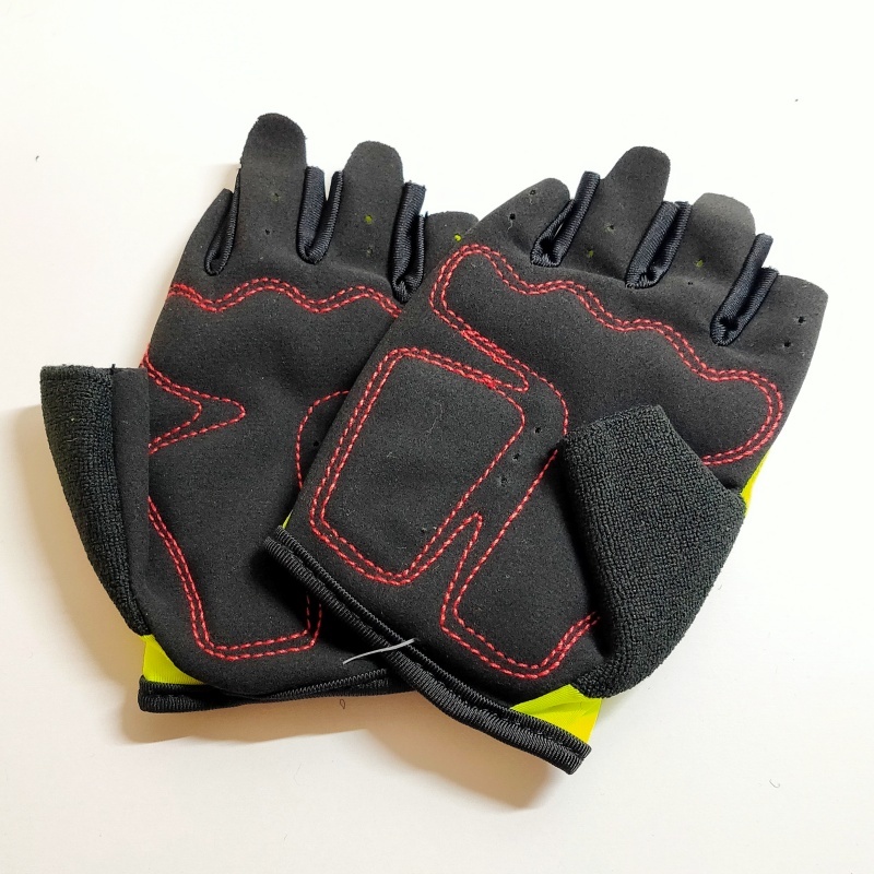 [ with translation ] bicycle glove fluorescence yellow cycling pad attaching yellow color L size 