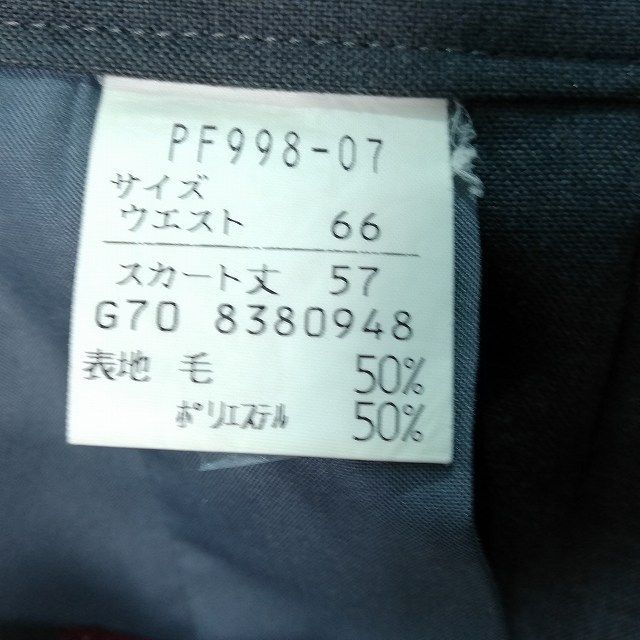 1円 スクールスカート 夏物 w66-丈60 グレー 栃木佐野日本大学高校 プリーツ 学生服 制服 女子 中古 HK2007_画像6