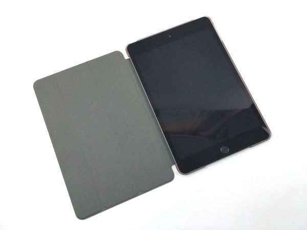 iPad mini4用 カバー PUレザー+ハードケース 三折 薄型 ローズゴールド_画像3