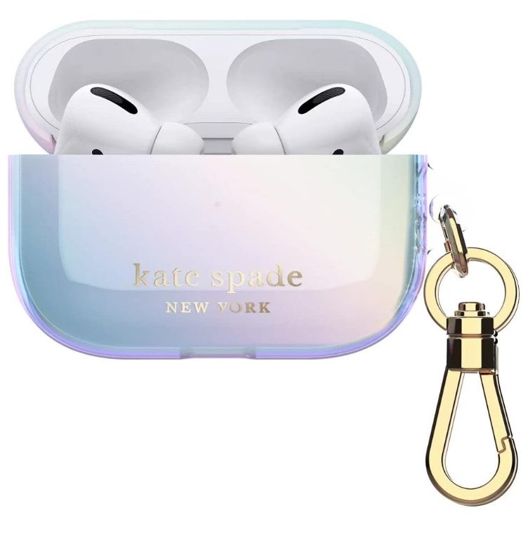 誕生日プレゼントに　AirPods Pro ケース ケイト・スペード ニューヨーク 玉虫色/ゴールド kate spade NEW YORK エアポッズプロ apple