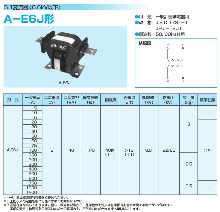 ◆東芝 東芝計器用変流器 モールド形 6.6ｋV以下 一般計器継電器用 【A-E6J】40:5A 50/60Hz ①_画像3