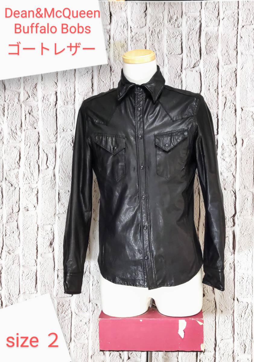 ★送料無料★ Dean&McQueen Buffalo Bobs レザージャケット ウエスタンジャケット ゴートレザー 山羊革 ブラック size 2 ★送料無料★ Dean&McQueen Buffalo Bobs レザージャケット ウエスタンジャケット ゴートレザー 山羊革 ブラック size 2