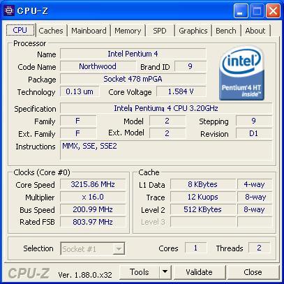 ソケット478 Northwood Pentium 4 3.2GHz 3.20GHZ/512/800 4980/50113 _画像5