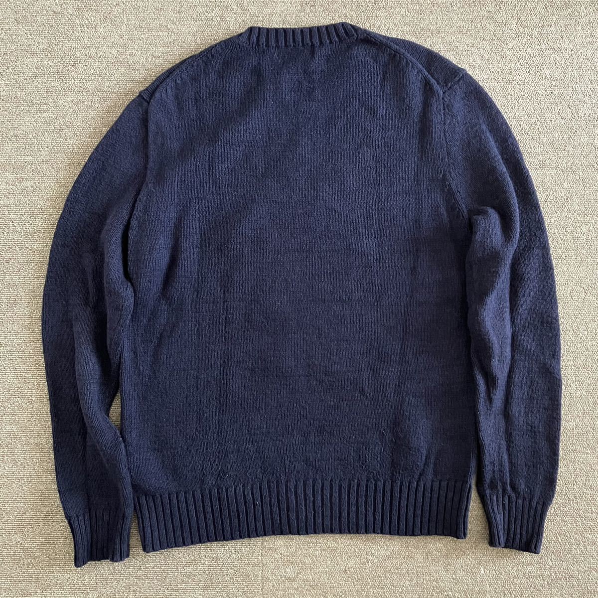 polo bear knit ポロベア　ニット　ダッフルコート　S ネイビー コットン カシミヤ　by ralph lauren rrl ポロラルフローレン セーター_画像8