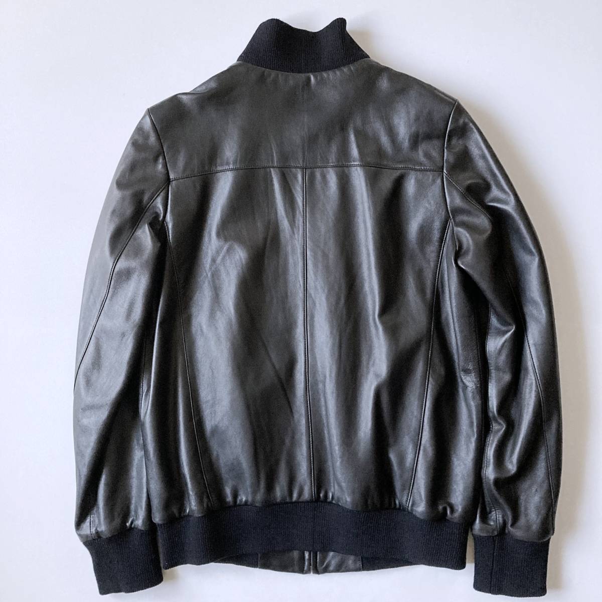 AMERICAN RAG CIE LEATHER RIDERS JACKET アメリカンラグシー 黒 羊革 1 スタンドリブジップアップジャケット ラムレザー ライダース