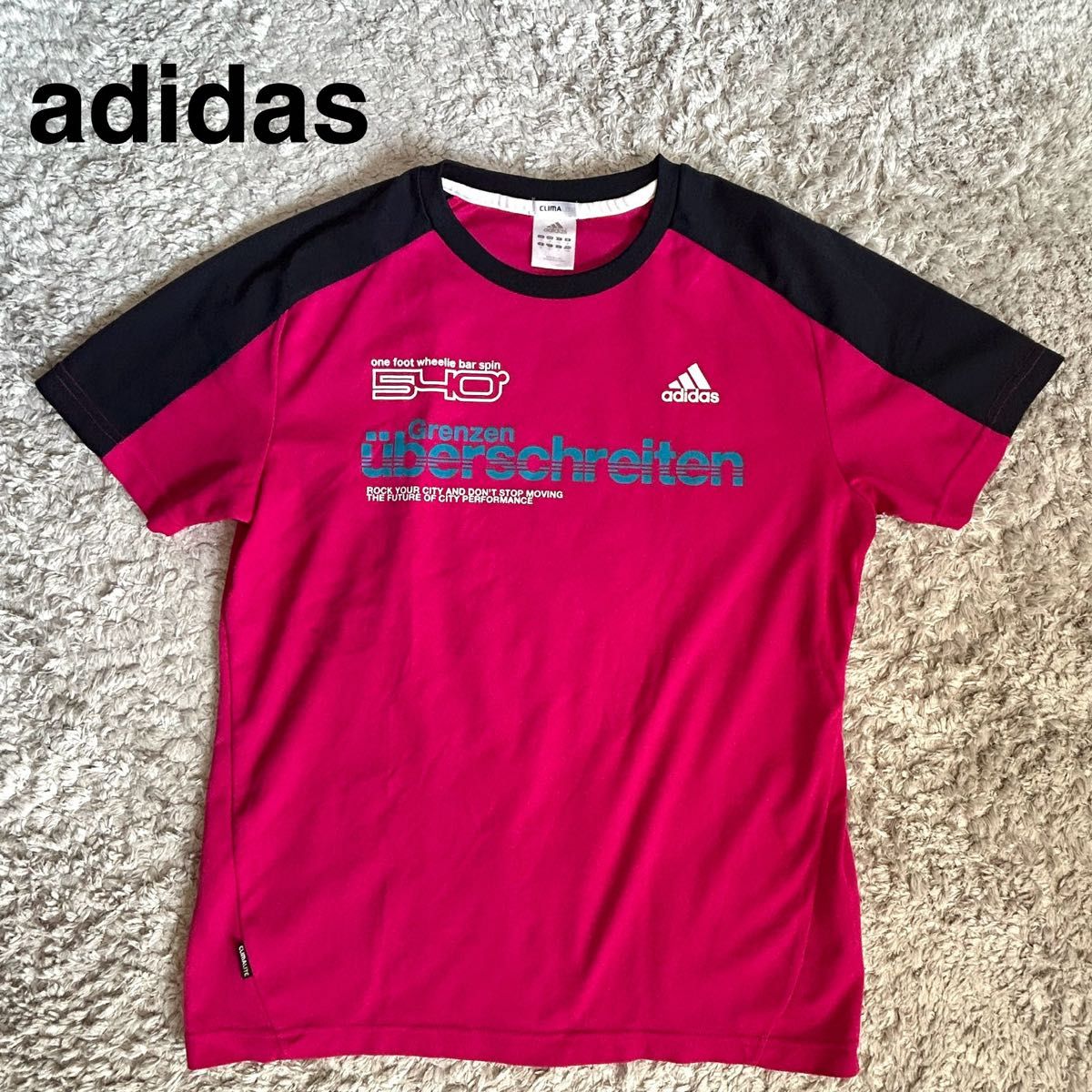 【美品】adidas アディダス レディース Tシャツ スポーツウェア 大きいサイズ Oサイズ 