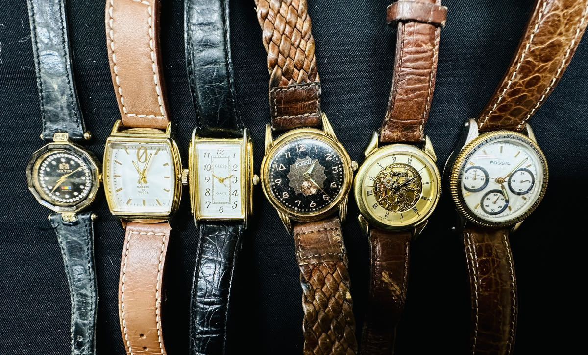 腕時計 100点 個 セット 大量 ゴールドカラー レディース SEIKO CITIZEN ELGIN KATHARINE HAMNETT HILTON等まとめてジャンク品おまとめ A57_画像3