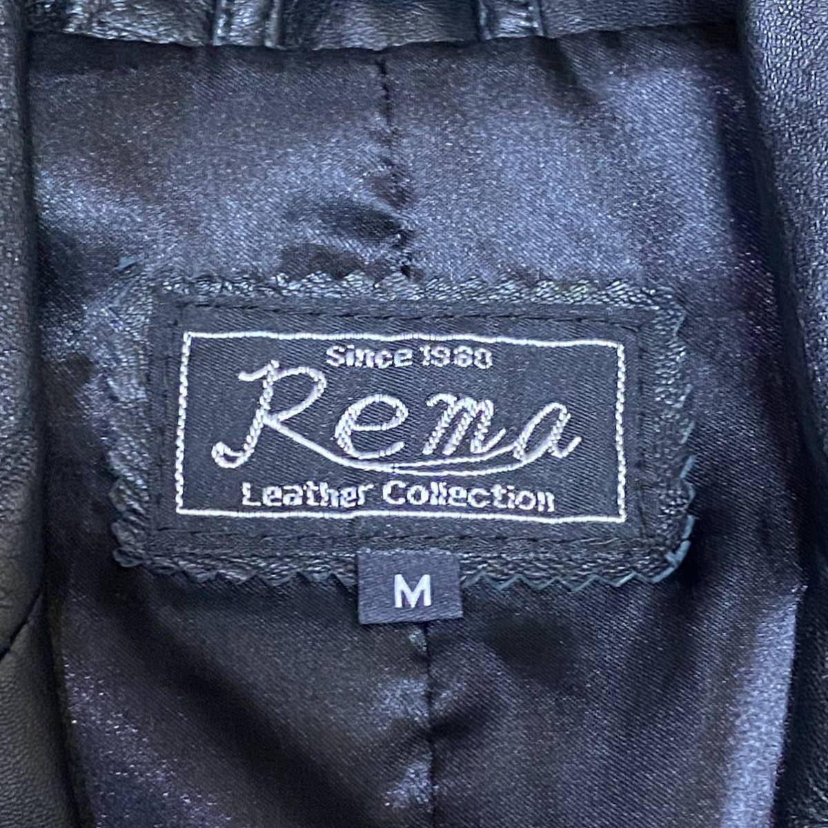REMA ロング レザージャケット トレンチ ステンカラー コート 本革 黒_画像10
