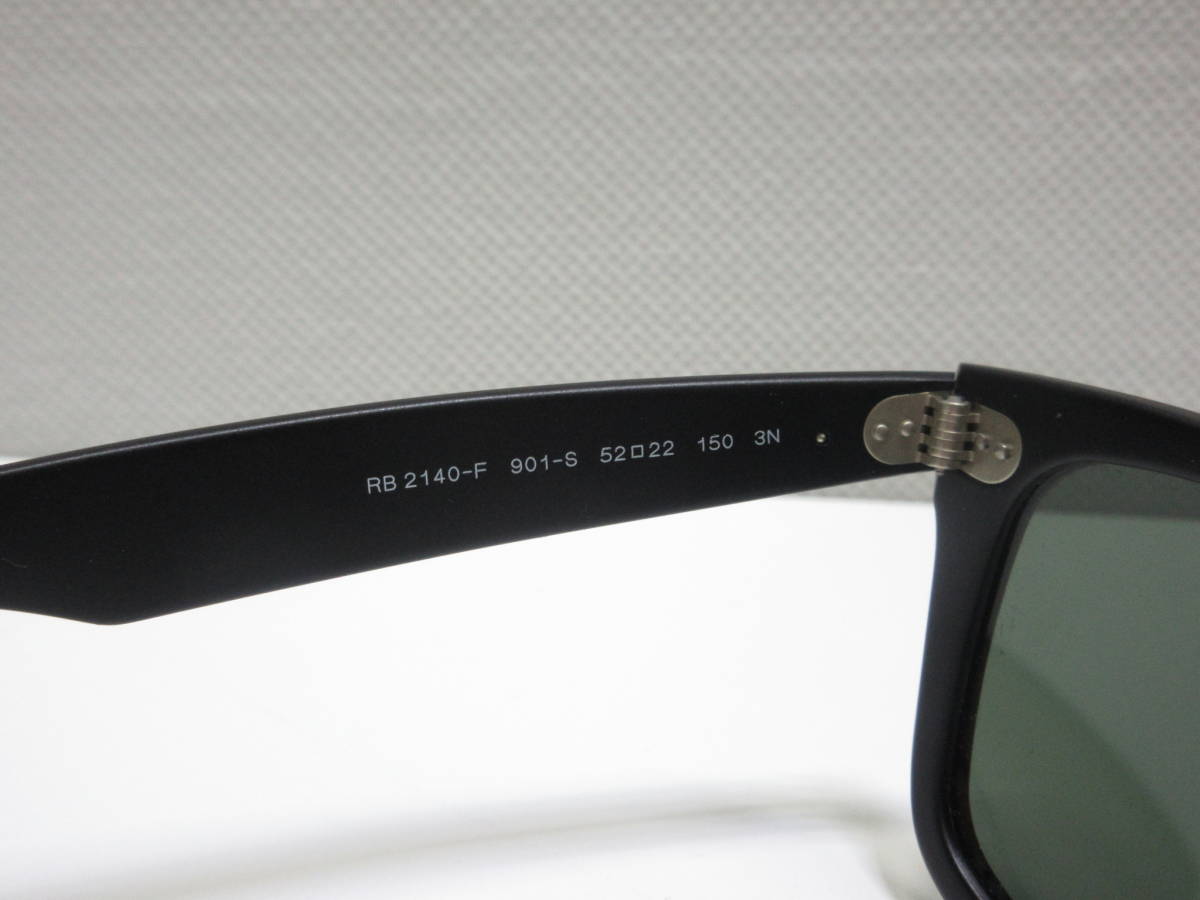 ブランド祭 ファッション祭 Ray-Ban レイバン サングラス RB-2140-F ブラック 52□22 901-S 150 3N WAYFARER 中古品 ケース若干たばこ臭有_画像9