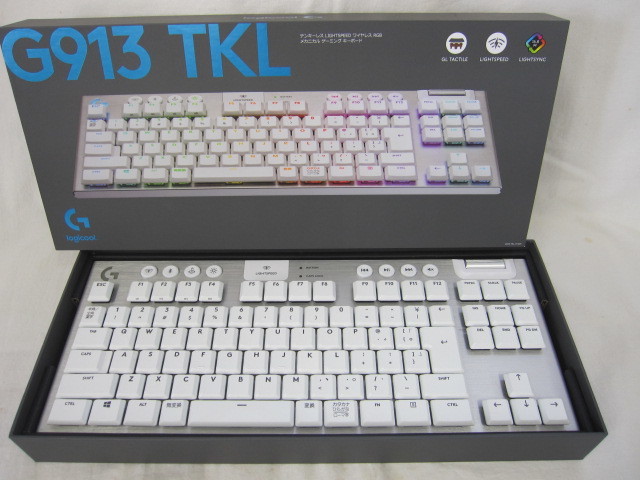 送料無料!! ロジクール G913 ワイヤレス RGB メカニカル ゲーミング キーボード タクタイル G913-TKL-TCWH ホワイト_画像1