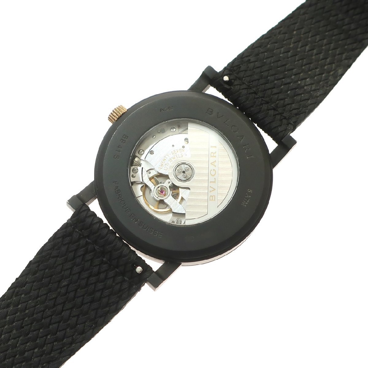 [ превосходный товар ]BVLGARI BVLGARY BVLGARY BVLGARY Solotempo 102929 Date нержавеющая сталь самозаводящиеся часы черный циферблат чёрный мужские наручные часы 