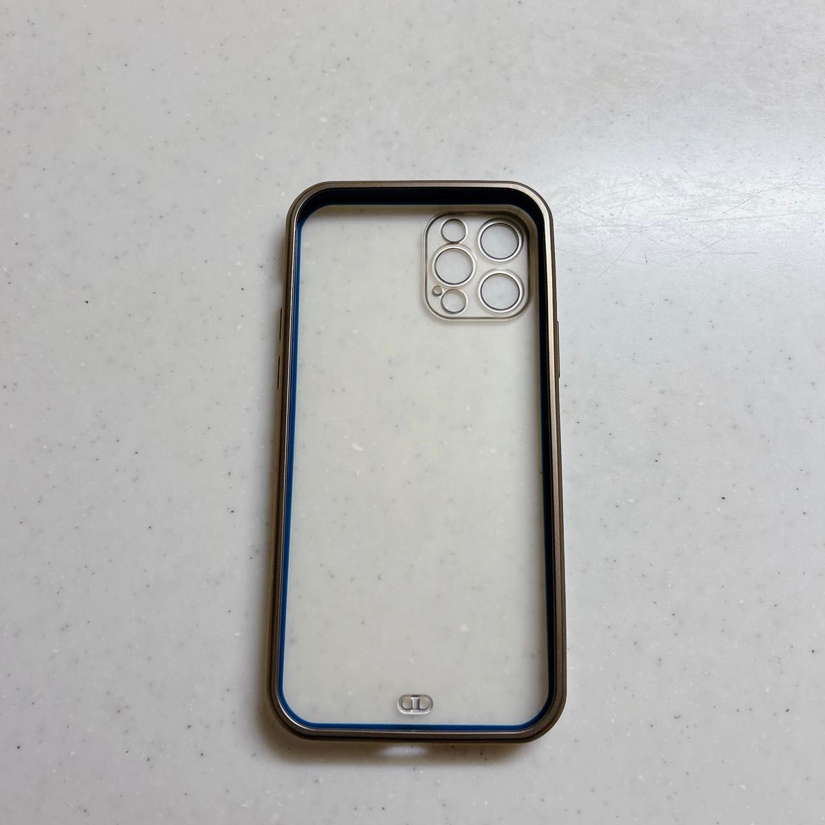iPhone 12 Pro 用 透明電気メッキ コントラストカラー  ブルー