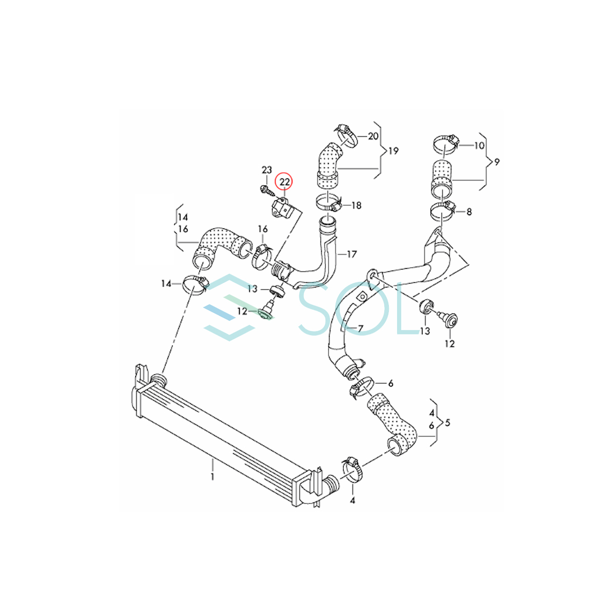 VW ゴルフ5 ゴルフ6 ゴルフ7 イオス ゴルフプラス アルテオン エアインテーク プレッシャーセンサー MAPセンサー 038906051C 03G906051E_画像3