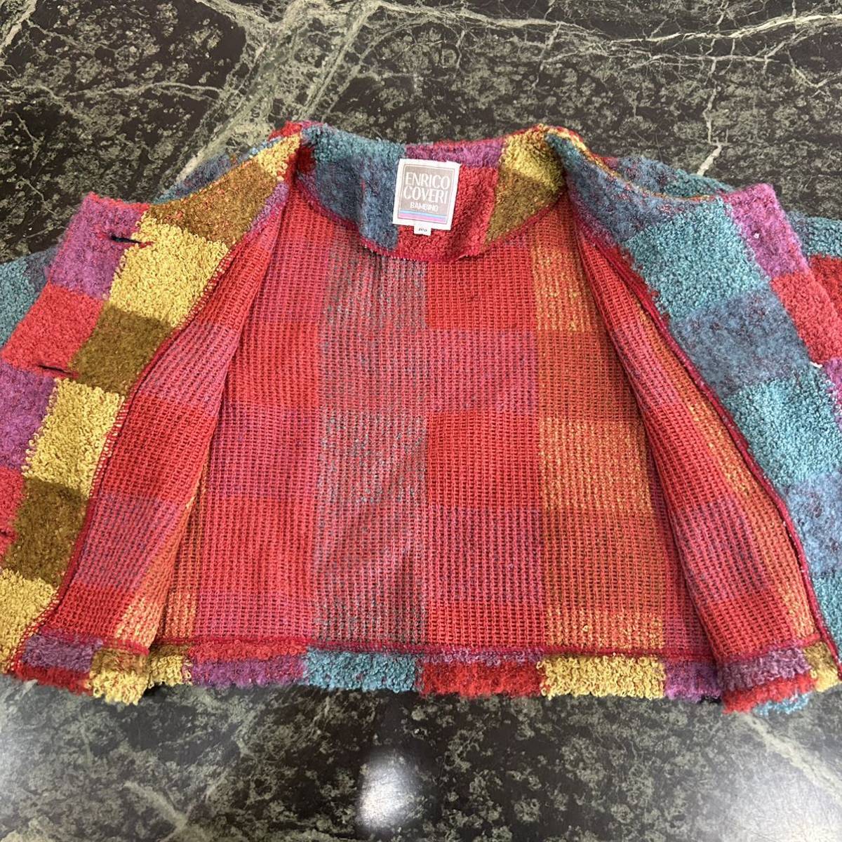 【美品】ENRICO COVERI★エンリココベリ 子ども服セットアップ 100cm 上下 ノーカラージャケット スカートスーツ 女の子 キッズ カラフル_画像4