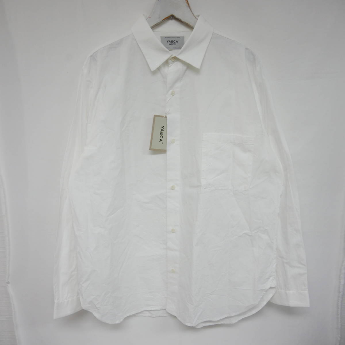 【1円】未使用 国内正規 YAECA WRITE ヤエカ 43151 BUTTON SHIRT ボタンシャツ コットン×ラミー 定価25300円 WHITE ホワイト 白 L_画像1