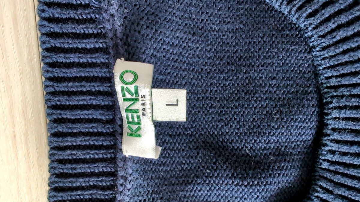 KENZO　Brand　ロゴ ニット セーター　紺色　_画像2