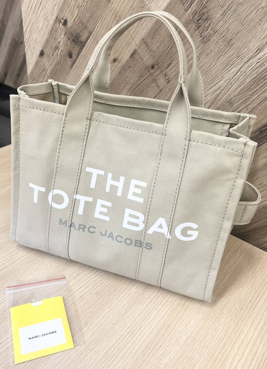 【3856】美品 MARC JACOBS マークジェイコブス キャンバス カーキ THE TOTE BAG ザ トートバッグ_画像1