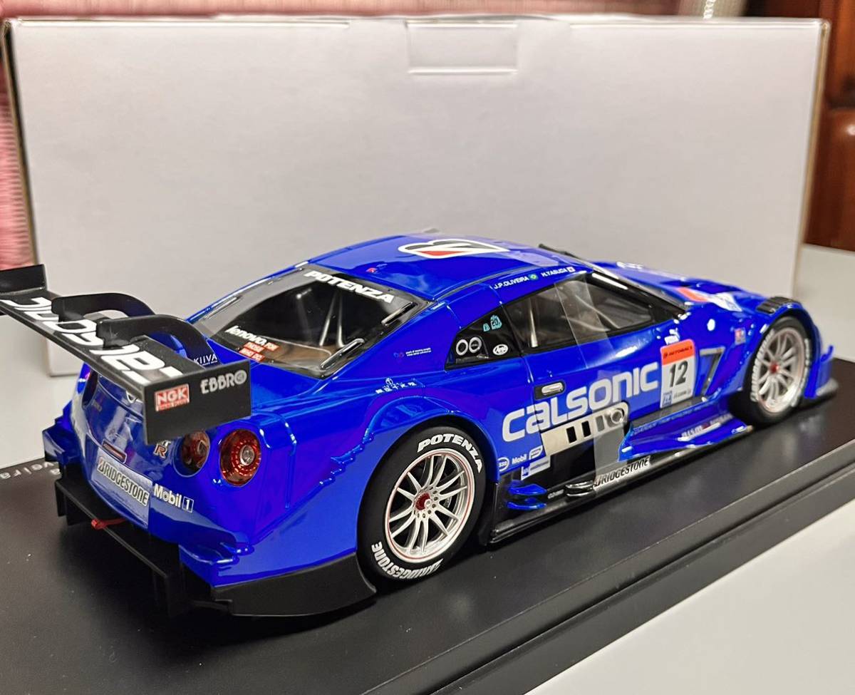 エブロ 1/18 CALSONIC IMPUL GT-R Rd.2 Fuji Winner SUPER GT500 2014 #12 カルソニック インパル GT-R 富士 優勝 _画像4