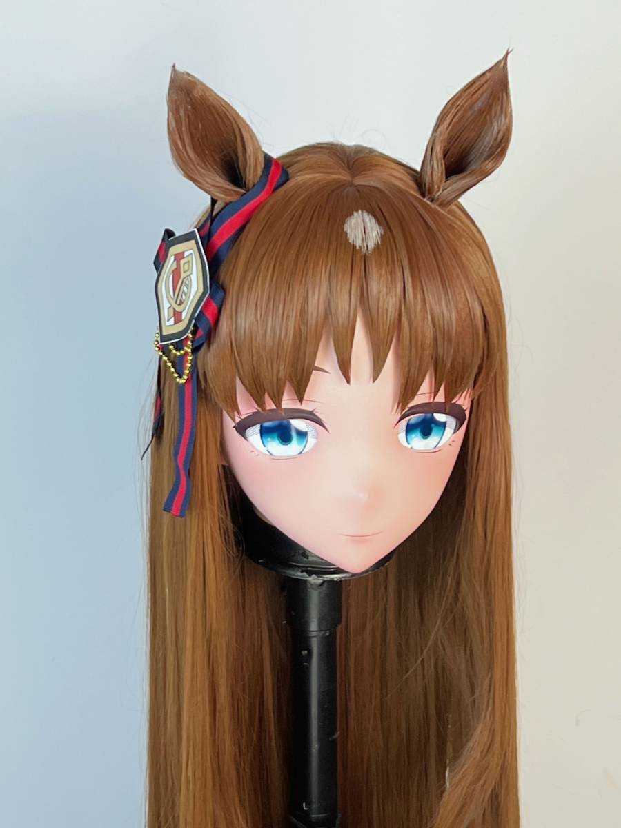  glass wonder cartoon-character costume mask horse . beautiful young lady mask kigurumi cosplay costume clothes attaching all head surface 