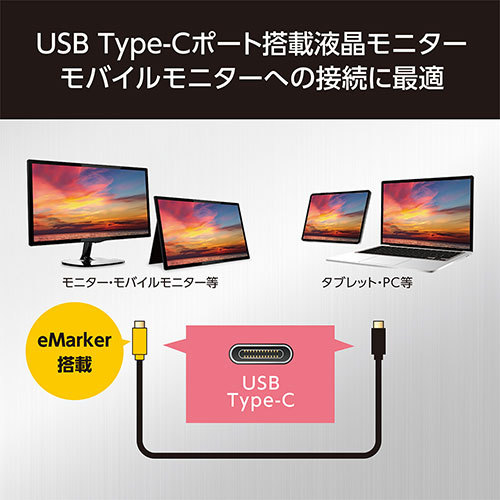 ミヨシ USB3.2 Type-C映像出力ケーブル 1.2m USB-CCD12/BK_画像3
