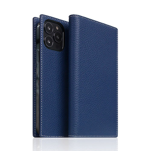 SLG Design Full Grain Leather Case for iPhone 13 Pro Max 手帳型ケース ネイビーブルー SD22142i13PMNB