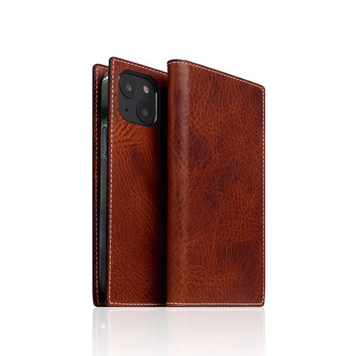 SLG Design Badalassi Wax case for iPhone 13 mini 手帳型ケース ブラウン SD22094i13MNBR