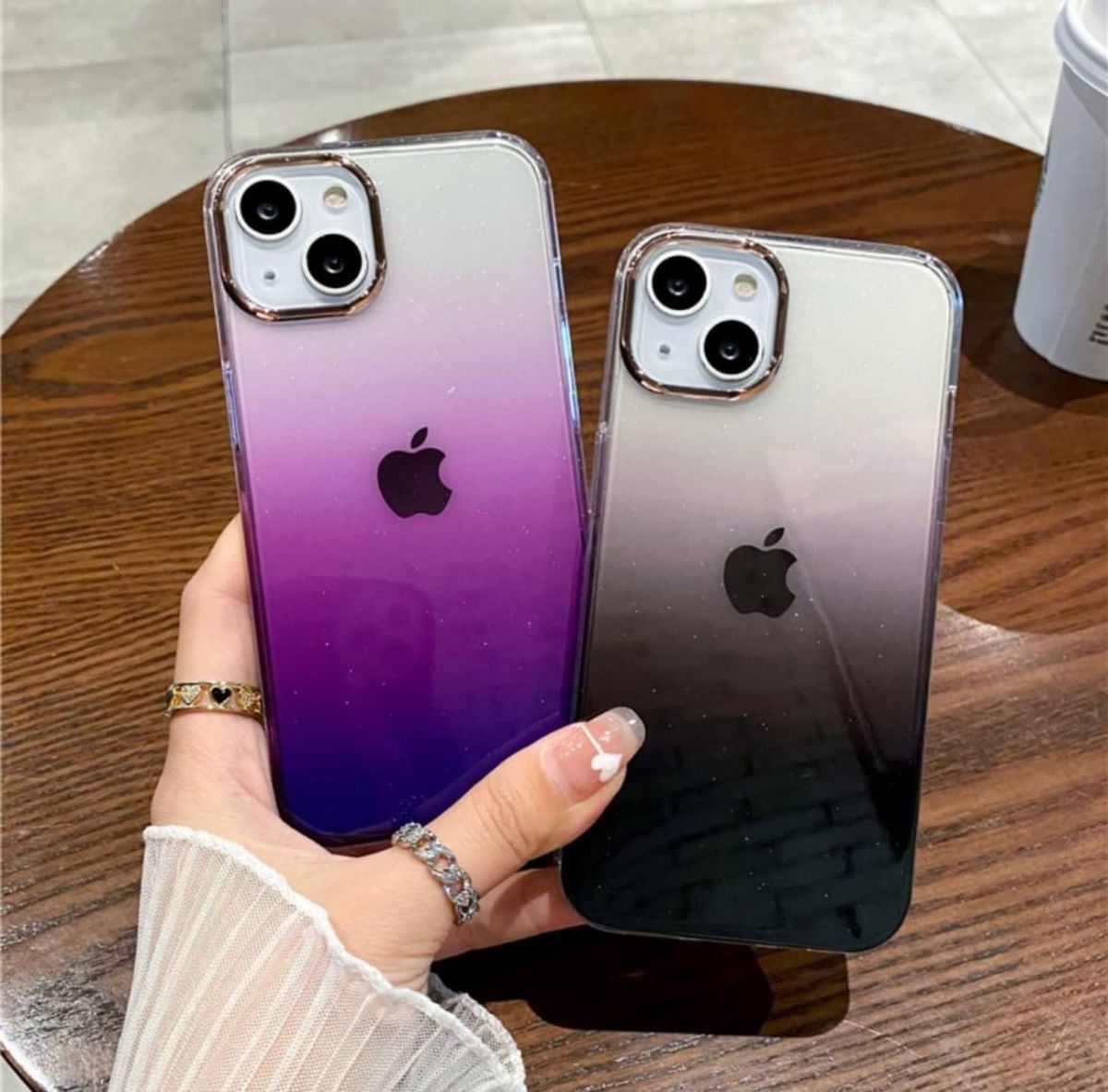 iPhone13ケース グラデーション パープル オシャレ　iPhoneケース　紫