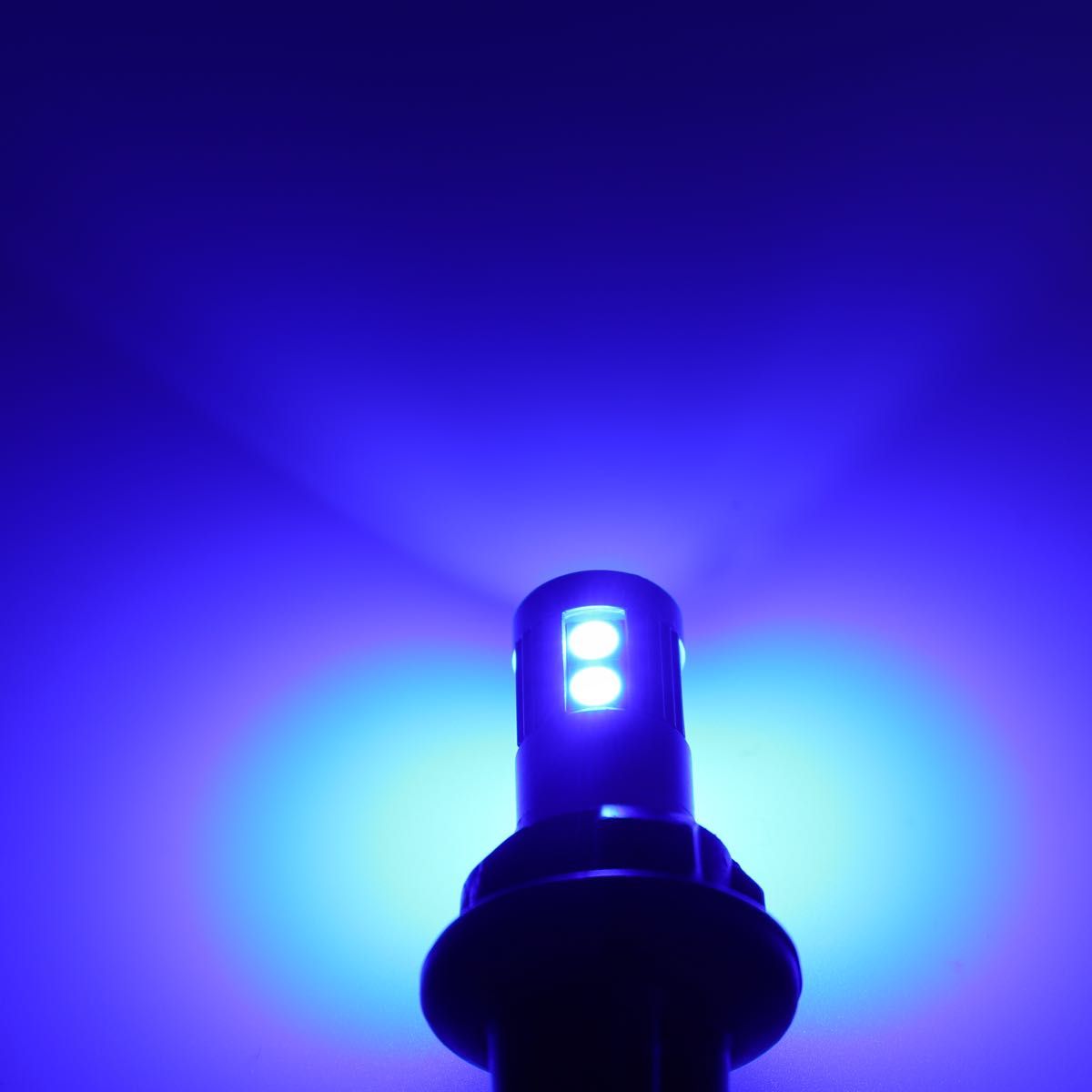 爆光 ショートタイプ モデル 12V ブルー T10 T16 兼用 無極性 LED バルブ ウェッジ球 2個入 ポジション