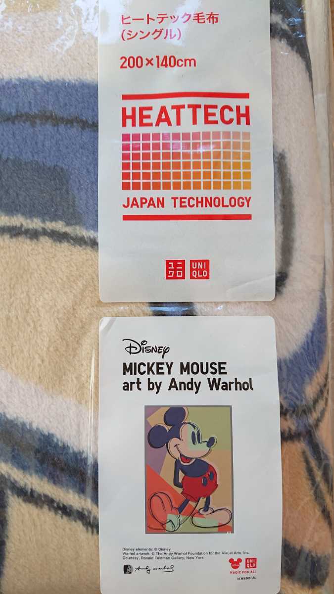  new goods unopened Uniqlo Mickey Anne ti* War ho ru heat Tec heat Tec blanket single Disney collaboration blanket 