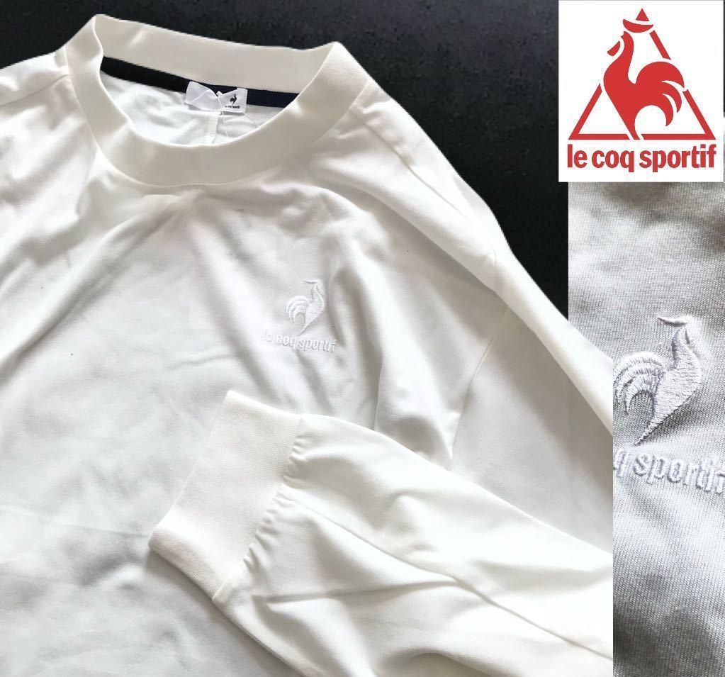 ●新品【メンズXL】白 ルコック スポルティフ　ゴルフに最適 （le coq sportif）モックネック ＧＤロングスリーブシャツ_画像1