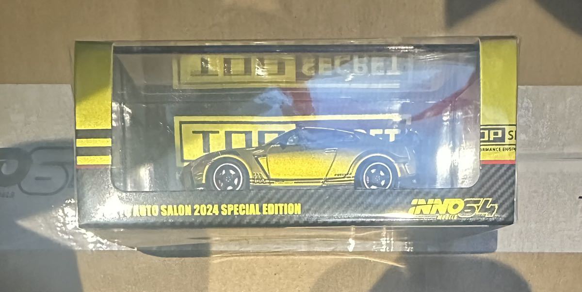 新品未開封 Inno 1/64 トップシークレット GT-R R35 ゴールド 限定 東京オートサロン 2023 top Secret_画像1