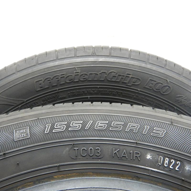 中古タイヤ 155/65r13 サマータイヤ GOODYEAR Efficient Grip ECO EG01 2本セット ザッツ ピノ ライフ フレアワゴン 中古 13インチ_画像5