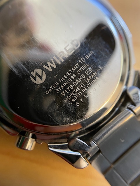 SEIKO セイコー WIRED V176-0AK0 ソーラー ワイアード クロノグラフ メンズ 腕時計 稼働_画像7