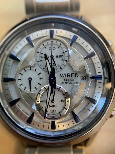 SEIKO セイコー WIRED V176-0AK0 ソーラー ワイアード クロノグラフ メンズ 腕時計 稼働_画像5